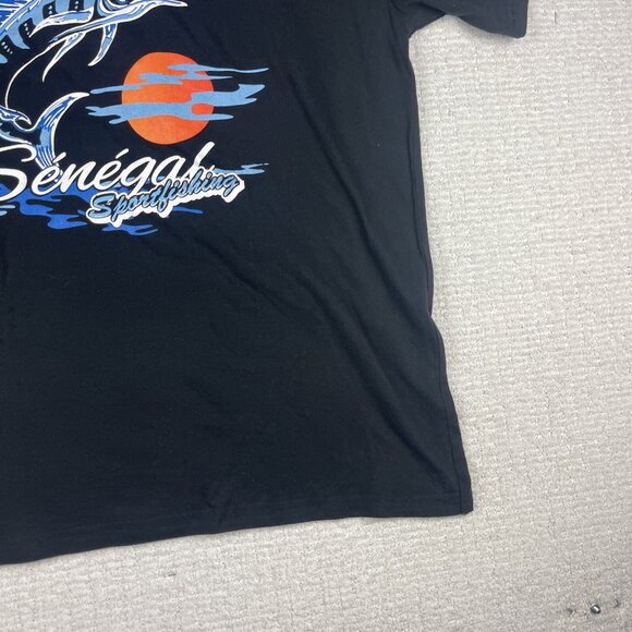 VTG Fishing shirt Men's Size XL Black Senegal Sea marlin sport fishing (Read) - Picture 5 of 11